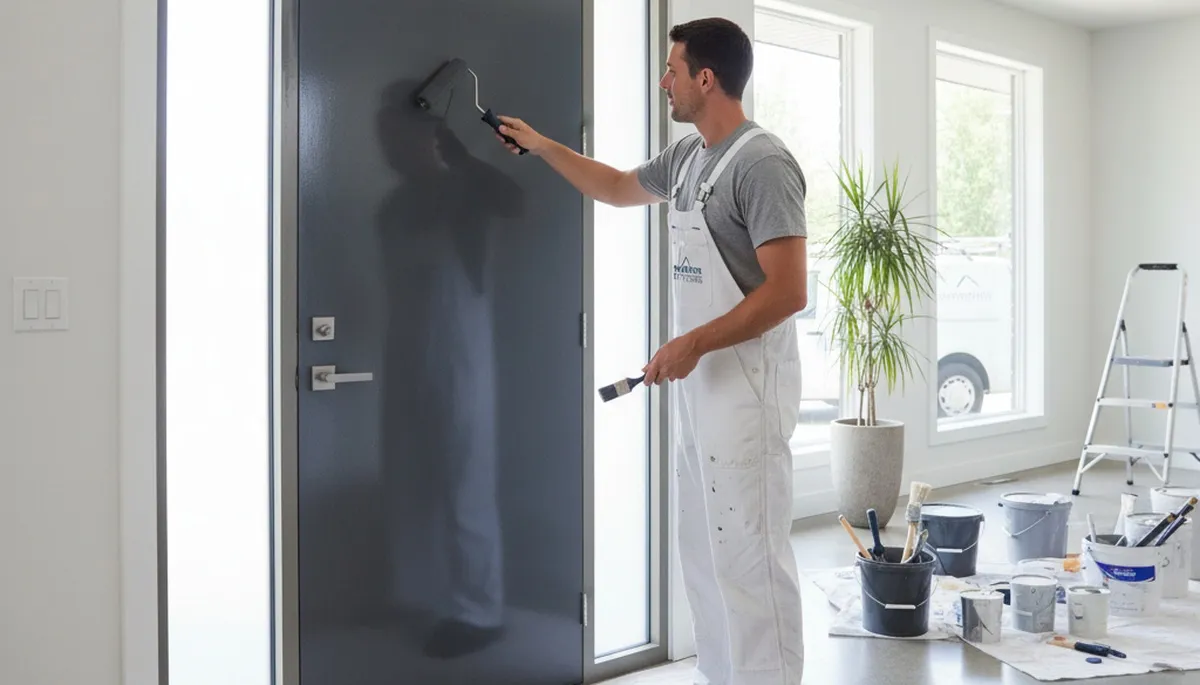 Professional door painting and refinishing in Denver, CO by expert house painters for lasting curb appeal